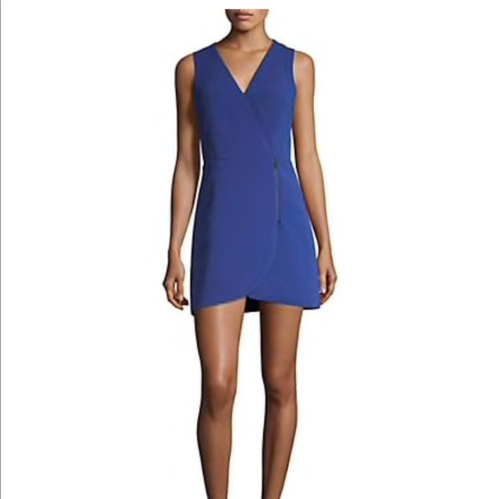 Alice + Olivia Lennon Side Zip Mini Dress Indigo NWOT